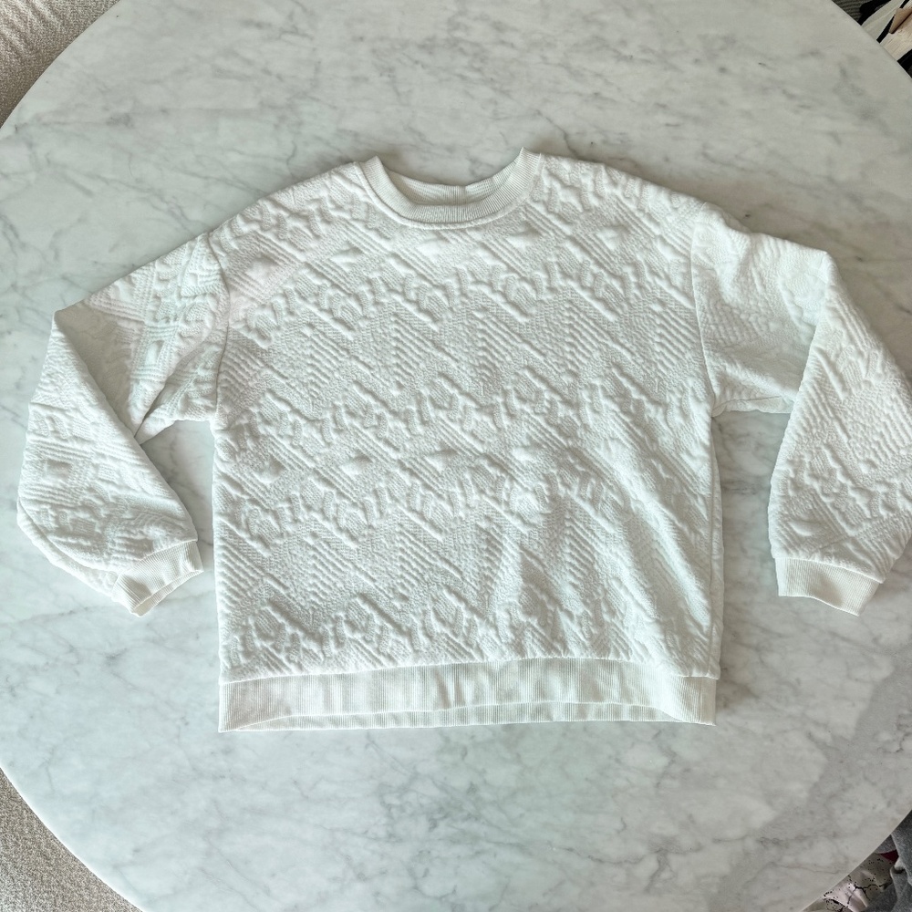 Zara Puffy Faux Knit Style Sweatshirt - Size M